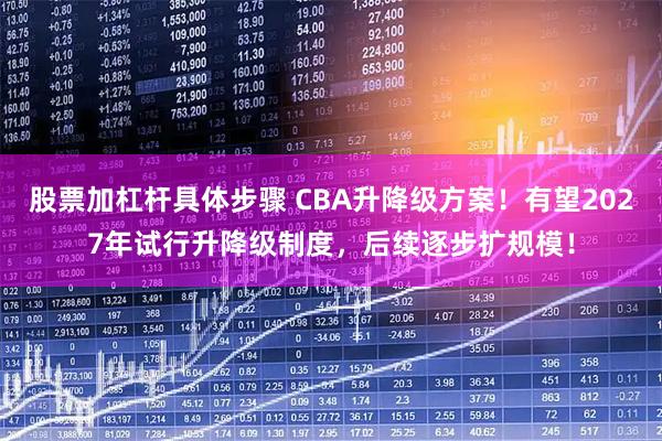 股票加杠杆具体步骤 CBA升降级方案！有望2027年试行升降级制度，后续逐步扩规模！